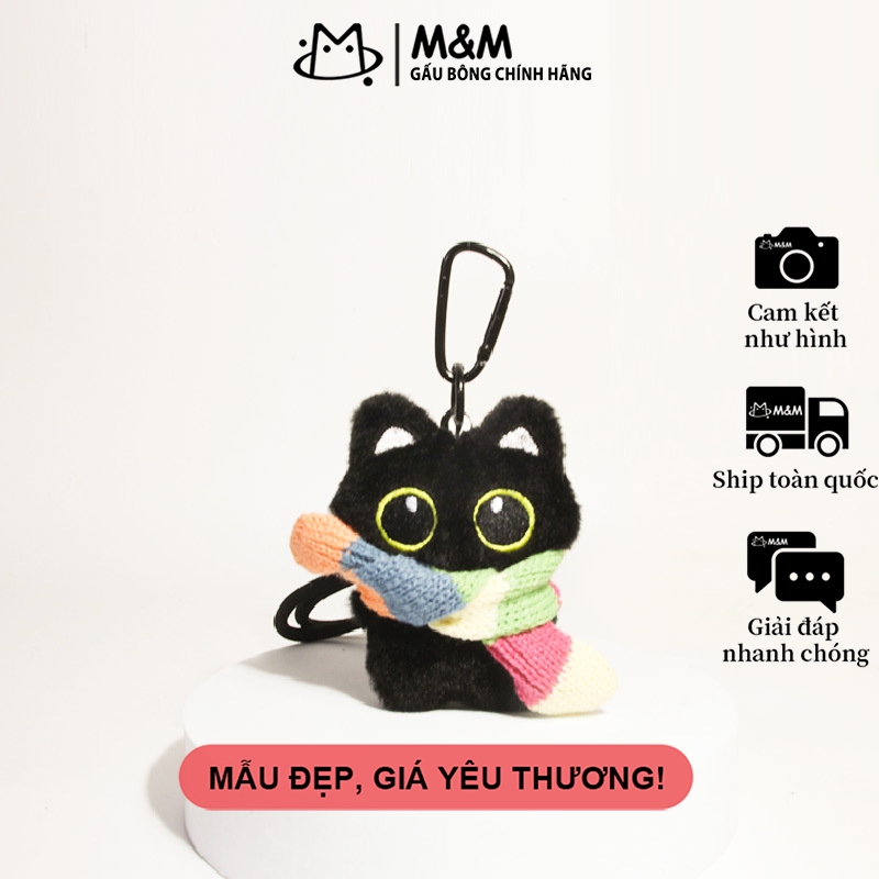 YS Big-eyed black cat collection - cute stuffed backpack hook
