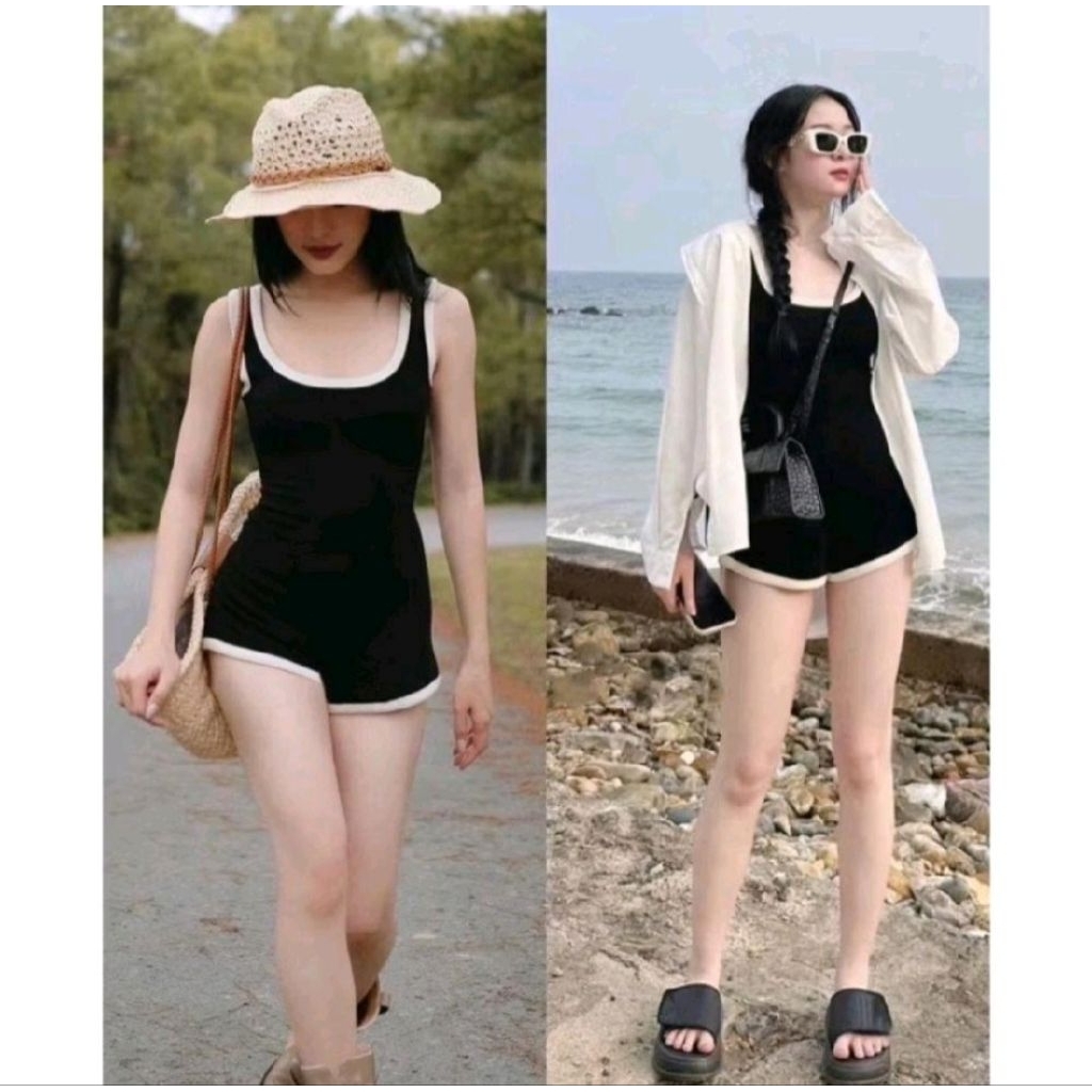 The three-hole jumpsuit with zipper on the back is super pretty for the beach in the summer.