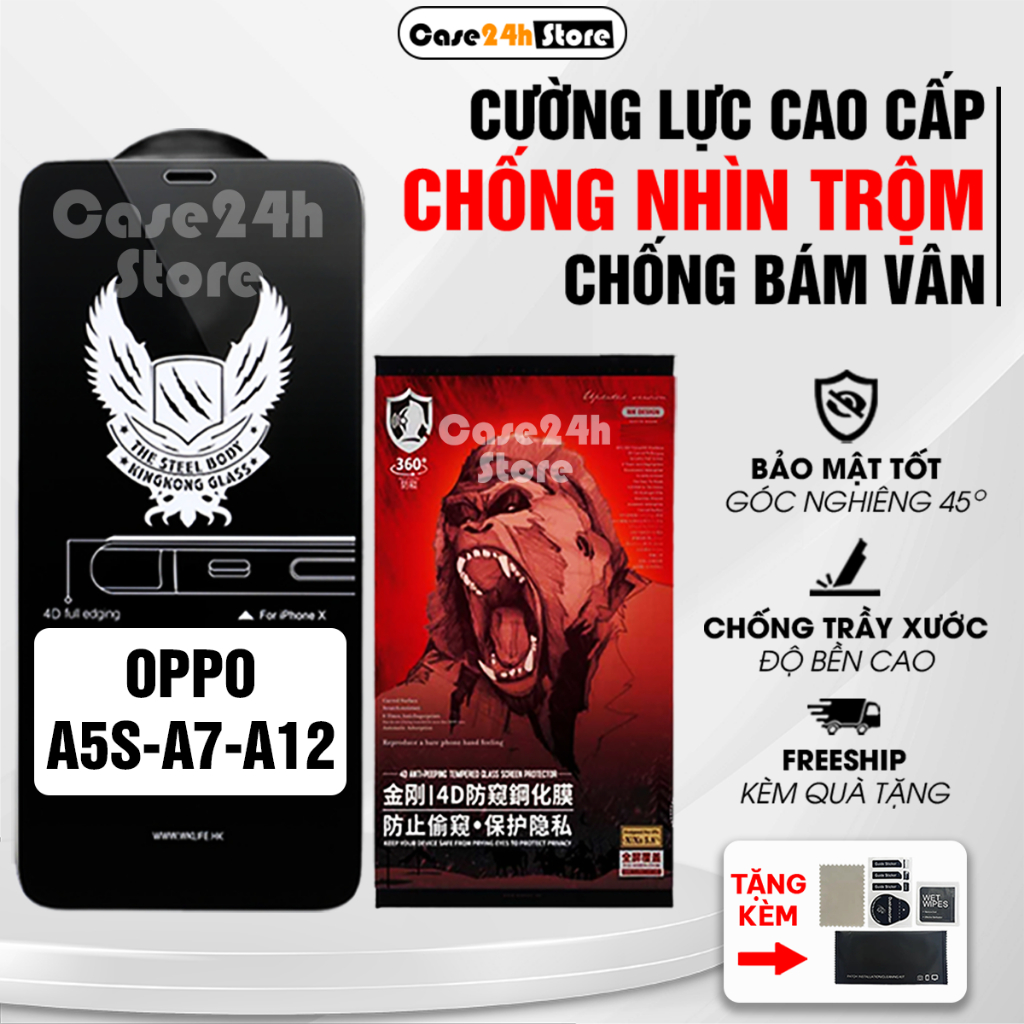 Toughened Oppo A5S, A7, A12 full screen anti-peeping, anti-blue light, anti-scratch | Case24h_Store