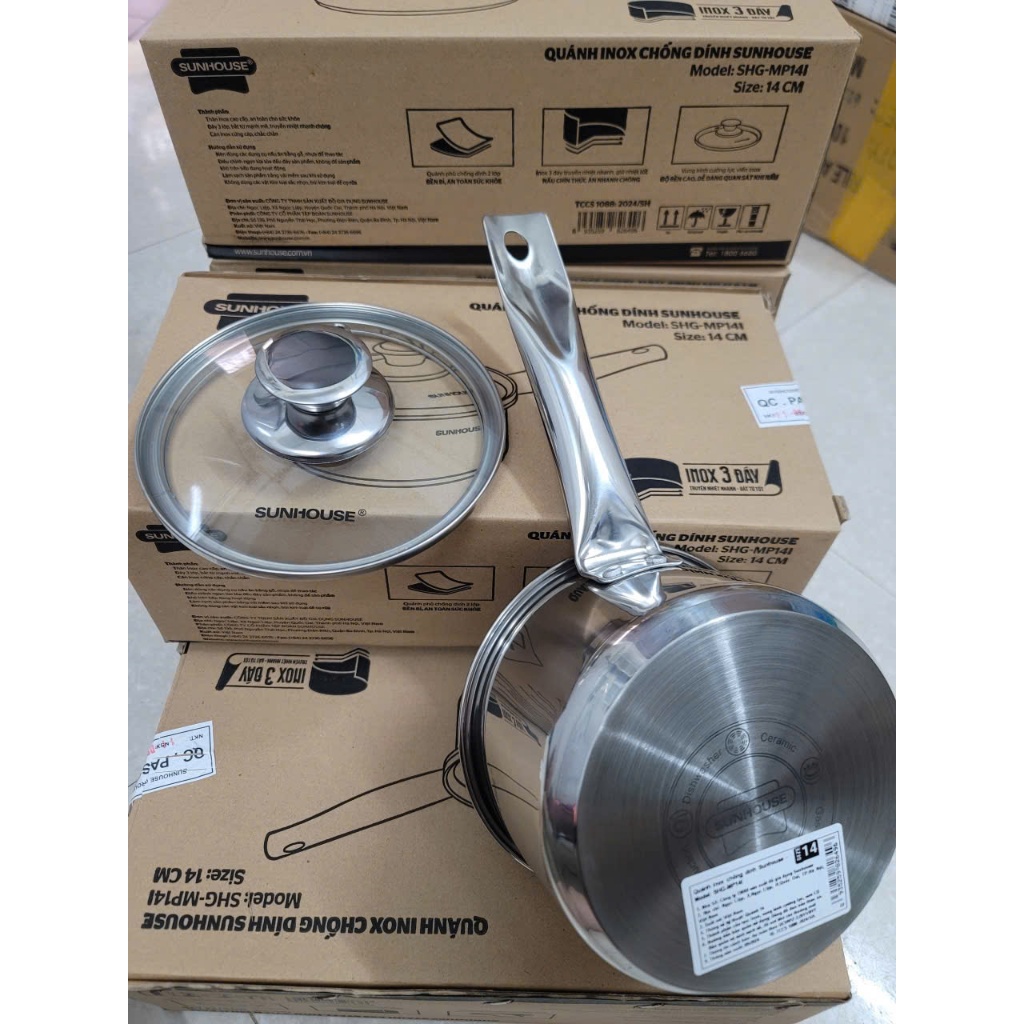 Sunhouse SHG MP14i 3-Bottom Stainless Steel Non-Stick Dough Stirrer. Safe for health, effectively prevents sticky food