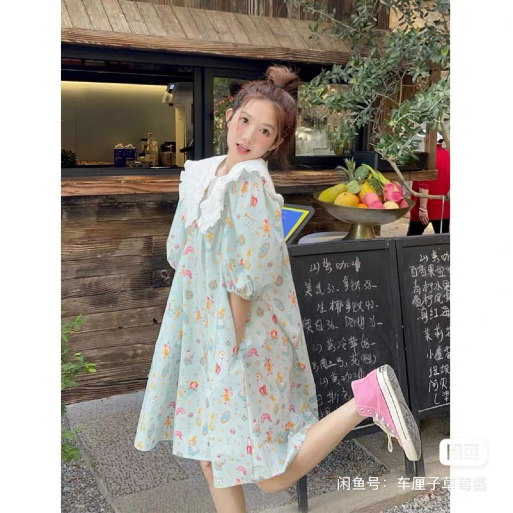 Jiwa Newtag floral dress with puff sleeves