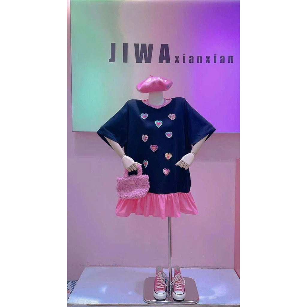 Jiwa Newtag embroidered heart elastic dress