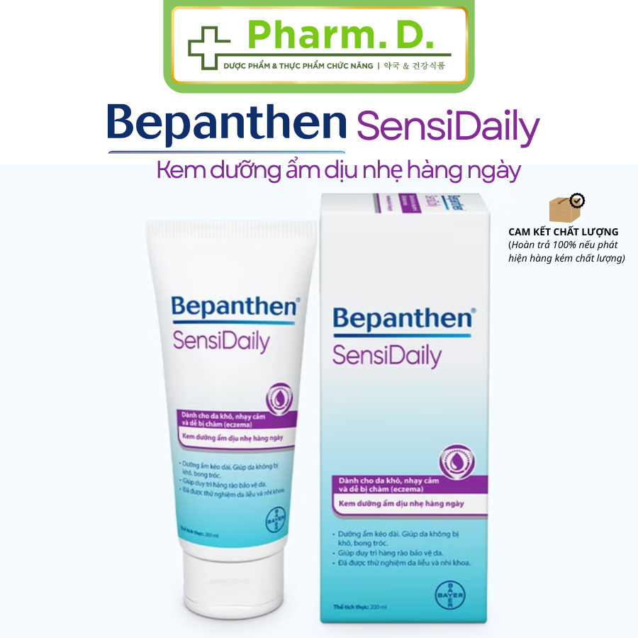 Bepanthen Sensidaily Gentle Daily Moisturizer - Dry, Sensitive and Eczema-Prone Skin 200ml/Tube