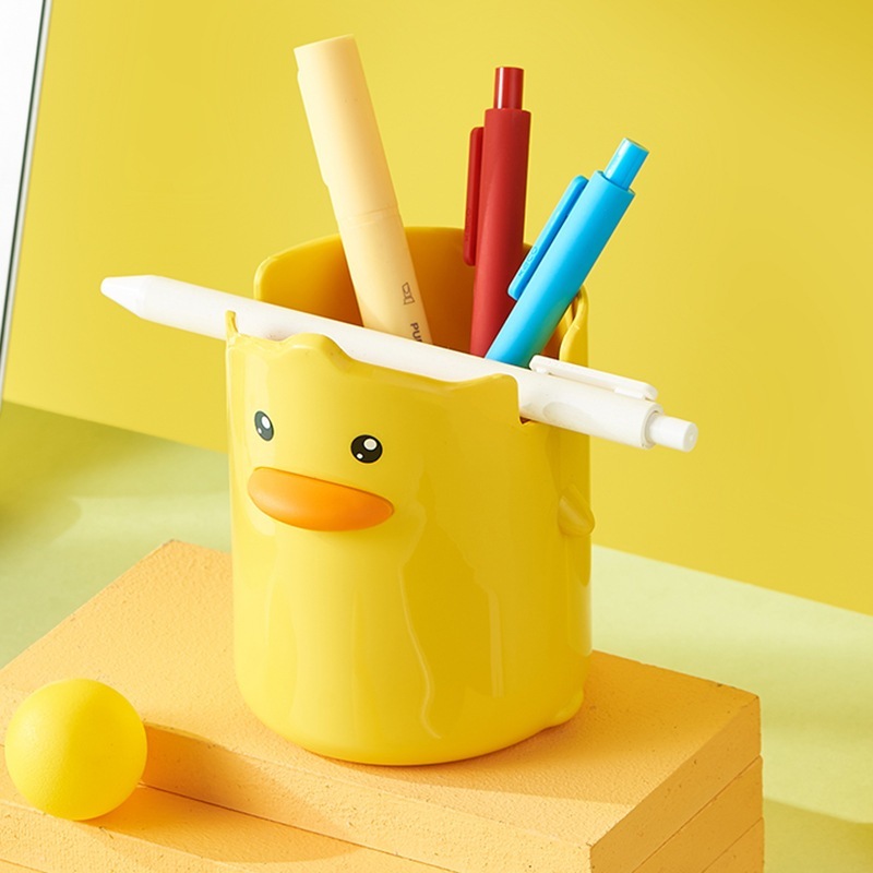 ZS OBVITVANG25 Yellow Duck Makeup Brush and Brush Holder
