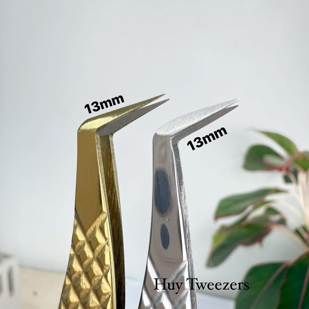(BAO TEST) PAKISTAN chicken beak volume eyelash extension tweezers 13mm including tets fan 20-30D