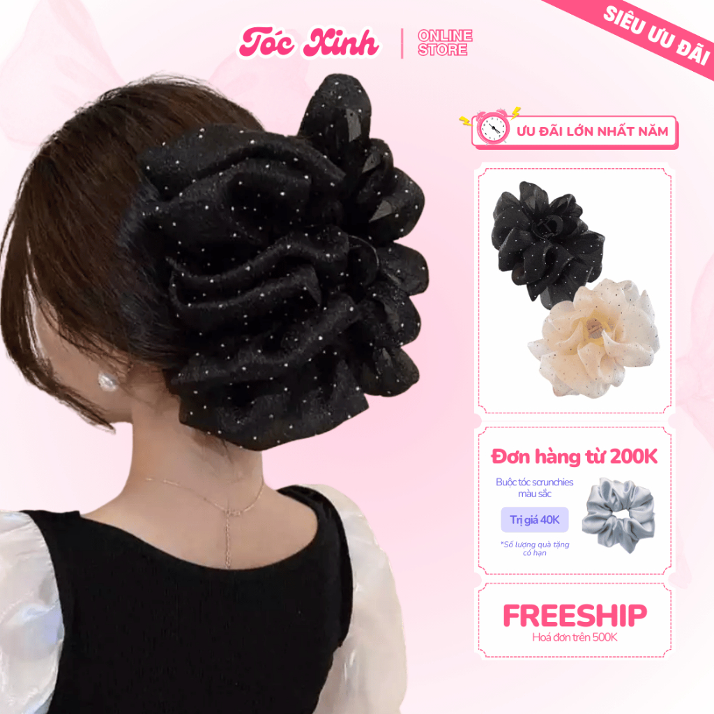 TOCXINH247 Korean style multi-layer beaded bow hair clip Women's hair accessory [K06]