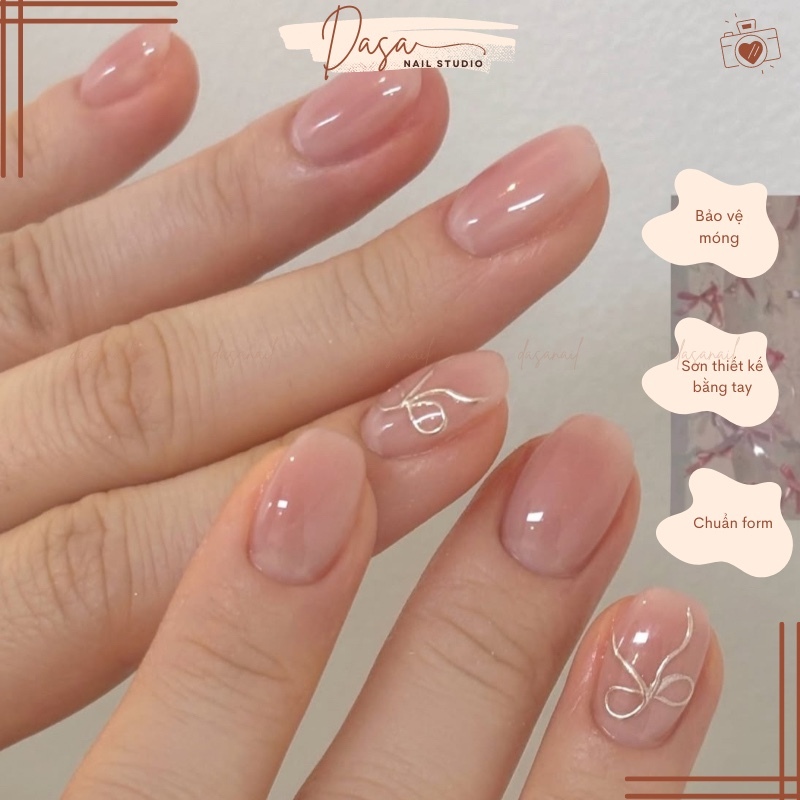 Dasa FAKE NAILS Korean form short nail box design painted with lovely, gentle patterns MT272 FREE nail GLUE