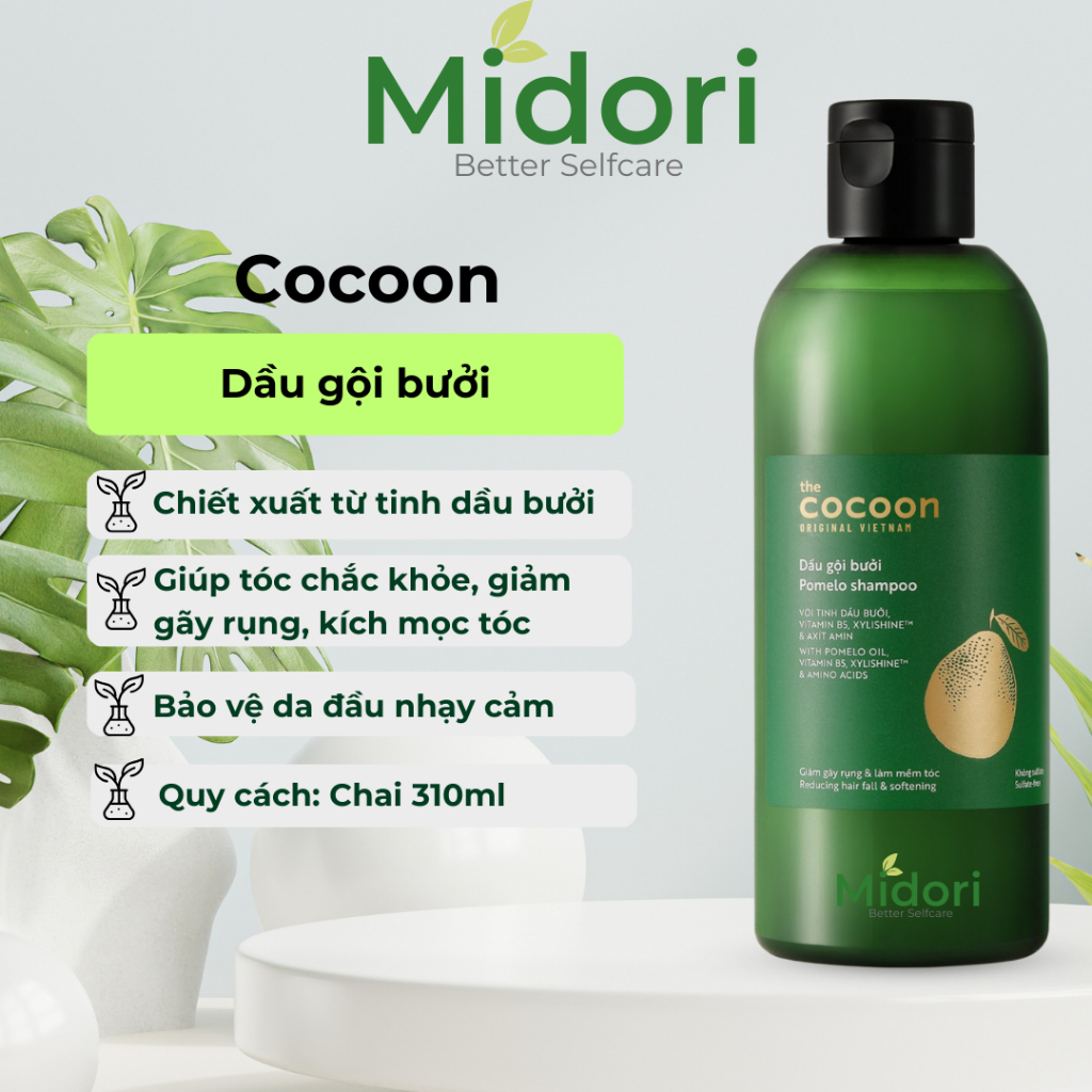[Genuine] Shampoo & Conditioner with Cocoon grapefruit essential oil extract without sulfate 310ml - Midori Shop
