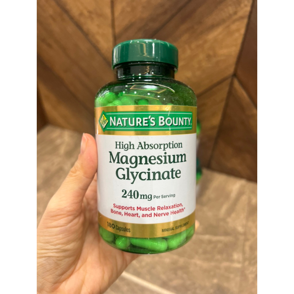 Magnesium Glycinate supplements 240mg, 60 tablets and 180 tablets.