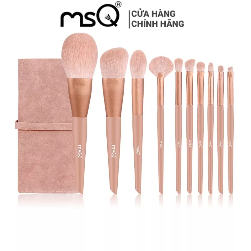 Morandi Series MSQ Makeup Brush Set 10 Orange Pink