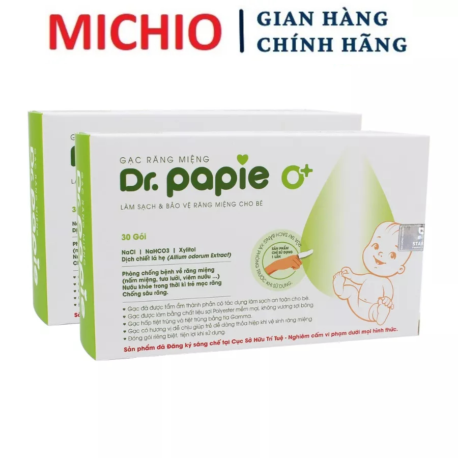 Dr Papie oral hygiene tongue swabs (30 packs/box) - Ongbodemo