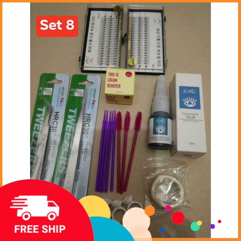 Self-eyelash extension Combo at home is as easy as eating cakes. Self-eyelash extension set at home helps women get money and change eyelash style quickly