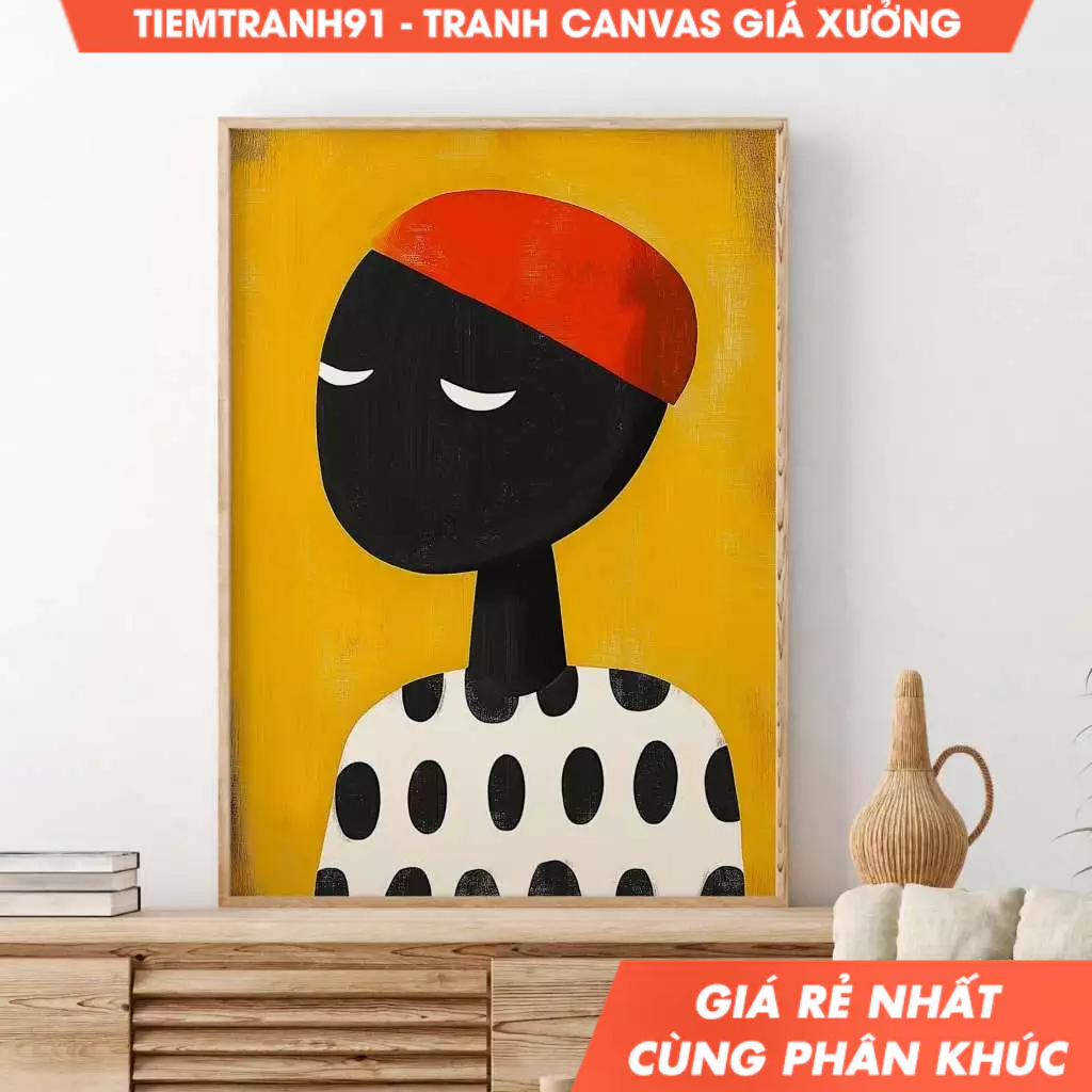 Wall painting, Abstract People Large Wall Art Dots Afro Woman Contemporary Living Room Print Nordic.