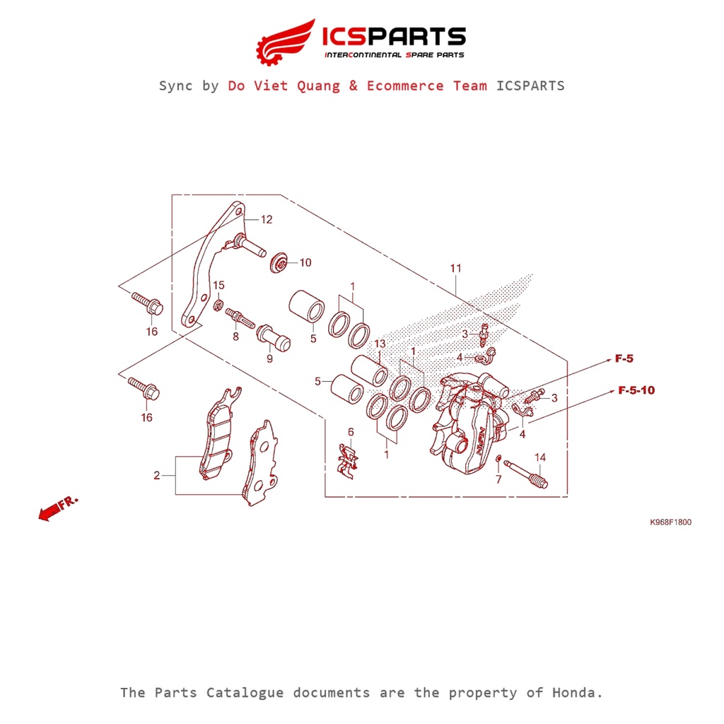 Front Brake Fluid (Front Brake) (F-18-B) HONDA Pcx 125 / Pcx 150 (Ww125J Ww150J) (2017-2020) Parts Catalogue