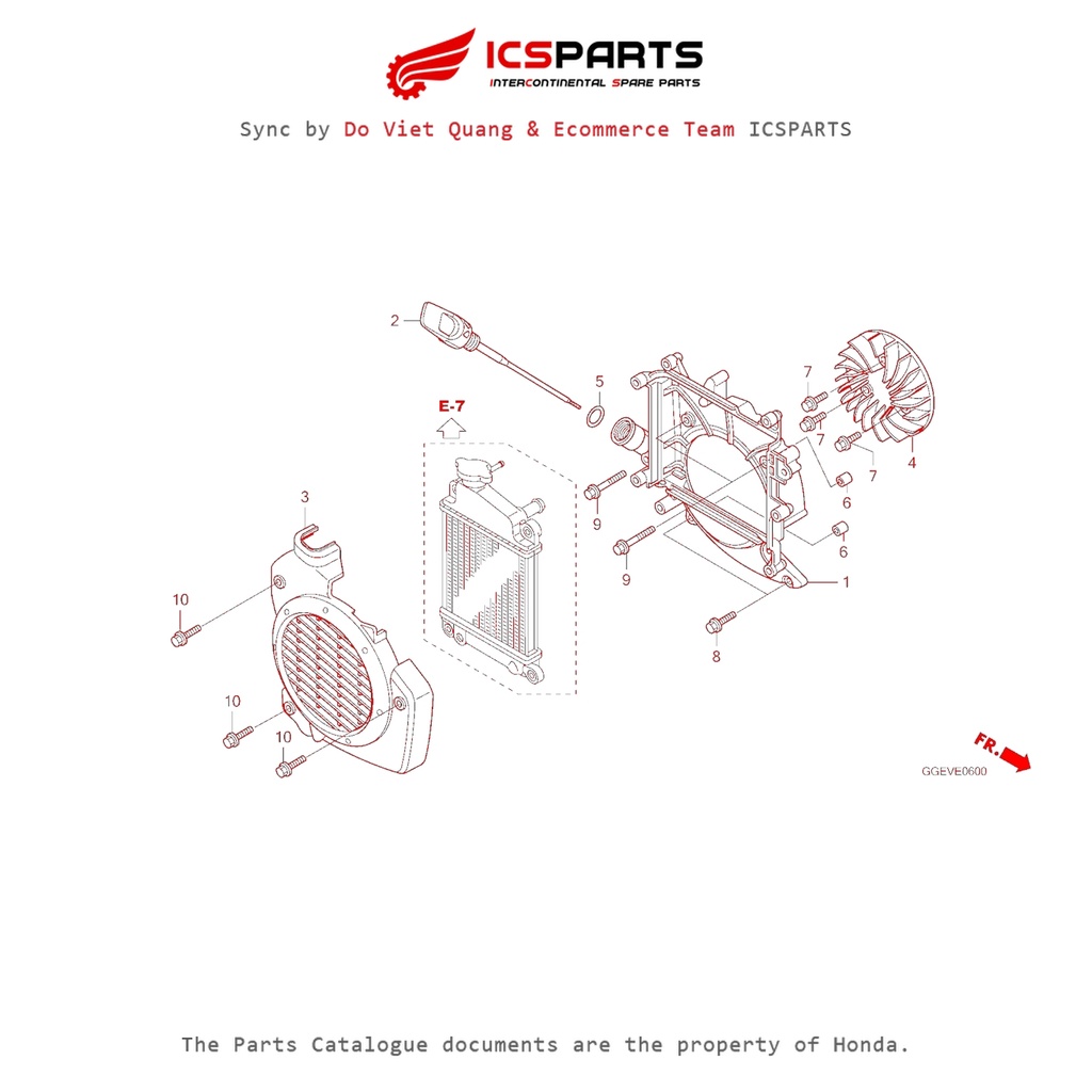Blower – Radiator Cover (E-6-A) HONDA Catalog Lead 110 (01/2009-03/2013) Parts Catalogue